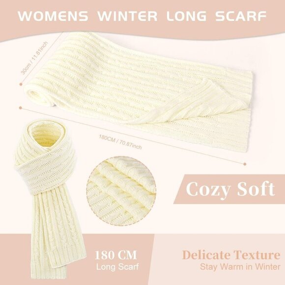 Women’s Black White Winter Beanie Hat Scarf & Touchscreen Gloves 3-in-1 Gift
